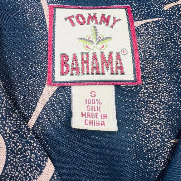 TOMMY BAHAMA Men's Camp Hawaiian Pineapple‎ Button Up Shirt Small Black/Tan - Picture 6 of 9